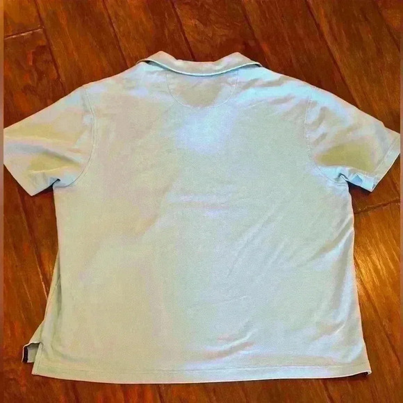 Caribbean Shirt Men's XL Turquoise Zip Up Short Sleeve Polo Shirt - Picture 3 of 5